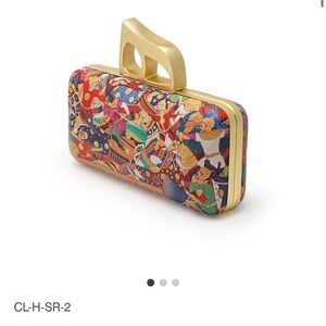 Nemany Colorful Abstract Clutch with Gold Handle retails for $450